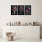 3pcs Pink Bouquet, Pink Duet, Bar decorate, Metal Print Ready to Hang Art