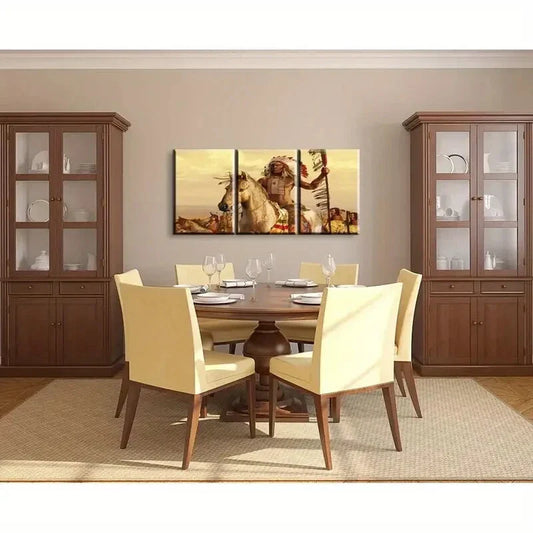 3pcs Animal Horse Desert Theme Peoples Metal Print Ready to Hang Art