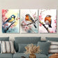 3pcs animal watercolor, vibrant watercolor Metal Print Ready to Hang Art