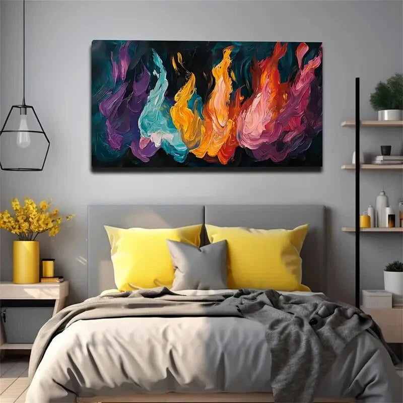 Presented In A Flame Like Form Wall Art Canvas Office Home Room Framed 120x60cm