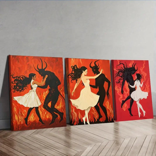 3pcs The Girl and the Beast Wall Art Set Canvas Framed 40x60cm - High Quality Print 100% Australian Made Wall Canvas Ready to Hang