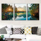 3pcs Art, Beautiful Scenery   Metal Print Ready to Hang Art