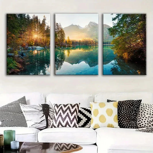 3pcs Art, Beautiful Scenery   Metal Print Ready to Hang Art