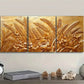 3pcs Ears of Wheat And Flowers  Wall Art Set Canvas Framed 40x60cm - High Quality Print 100% Australian Made Wall Canvas Ready to Hang