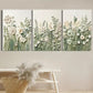 3pcs Detailed Floral & Foliage Design, Metal Print Ready to Hang Art