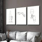 3pcs Minimalist Wine Bottle and Wine Glass Wall Art Set Canvas Framed 40x60cm - High Quality Print 100% Australian Made Wall Canvas Ready to Hang