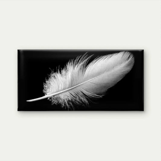 Elegant White Feather Wall Art Canvas Office Home Room Framed 120x60cm