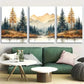 3pcs Neutral Watercolor Pine Forest Metal Print Ready to Hang Art