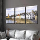 3pcs Vibrant Scottish Countryside Townscapes Wall Art Set Canvas Framed 40x60cm - High Quality Print 100% Australian Made Wall Canvas Ready to Hang