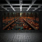 3pcs Old Abandoned Railway Tracks Metal Print Ready to Hang Art