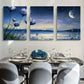 3pcs Flowers Moon Scenery Canvas Framed 40x60cm - High Quality Print 100% Australian Made Wall Canvas Ready to Hang