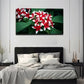 Red And White Flowers Wall Art Canvas Office Home Room Framed 80x45cm
