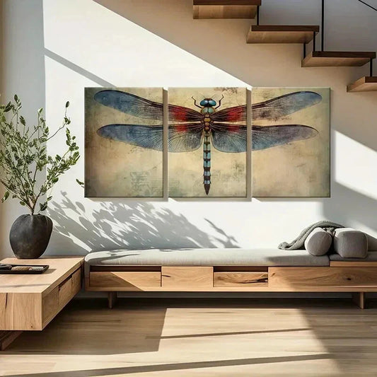 3pcs Insect Aesthetic Dragonfly Metal Print Ready to Hang Art