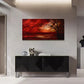 Red Cloudy Landscape Wall Art Canvas Office Home Room Framed 120x60cm