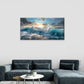 Sunset Ocean Clouds Wave Wall Art Canvas Office Home Room Framed 80x45cm