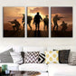 3pcs Military Soldier Silhouette Triptych Metal Print Ready to Hang Art