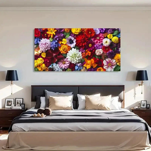 Vibrant Botanical Elegant Deco Wall Art Canvas Office Home Room Framed 120x60cm
