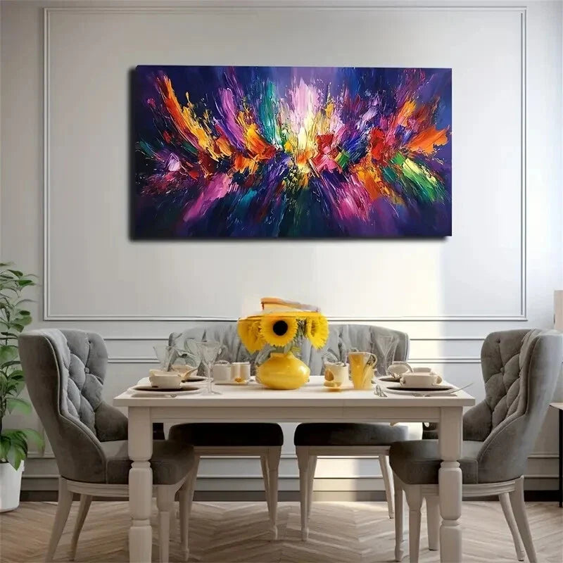 Thick And Radiating Brushstrok Wall Art Canvas Office Home Room Framed 120x60cm
