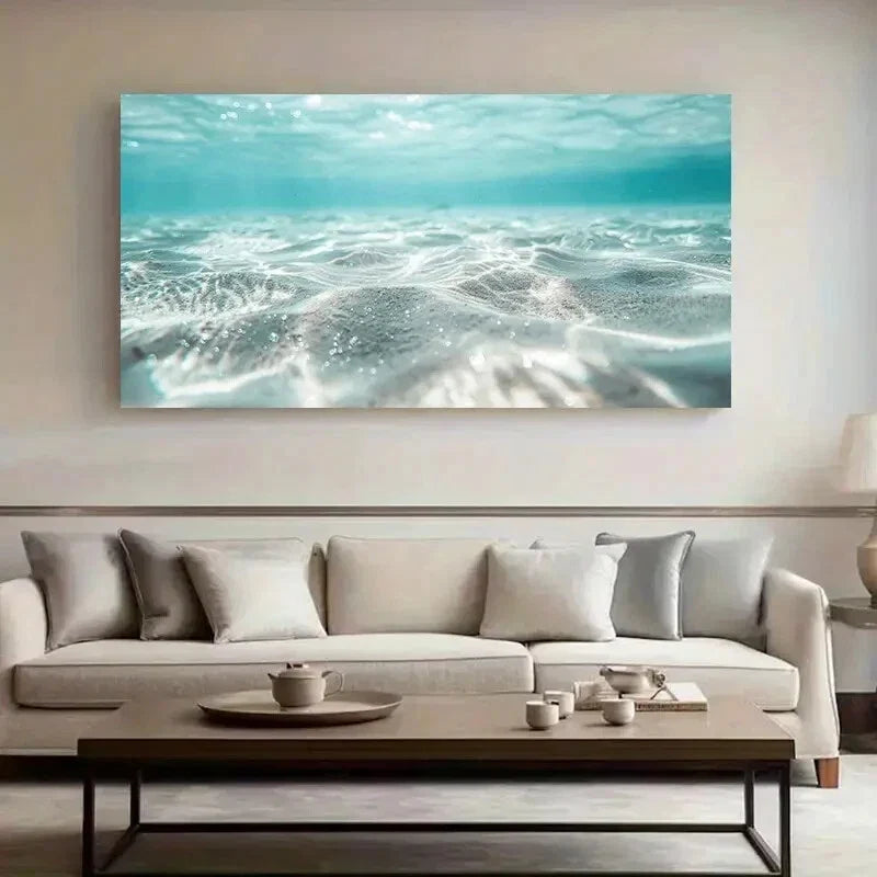 Ocean Waves Seawater Light wall canvas office home room framed 120x60cm