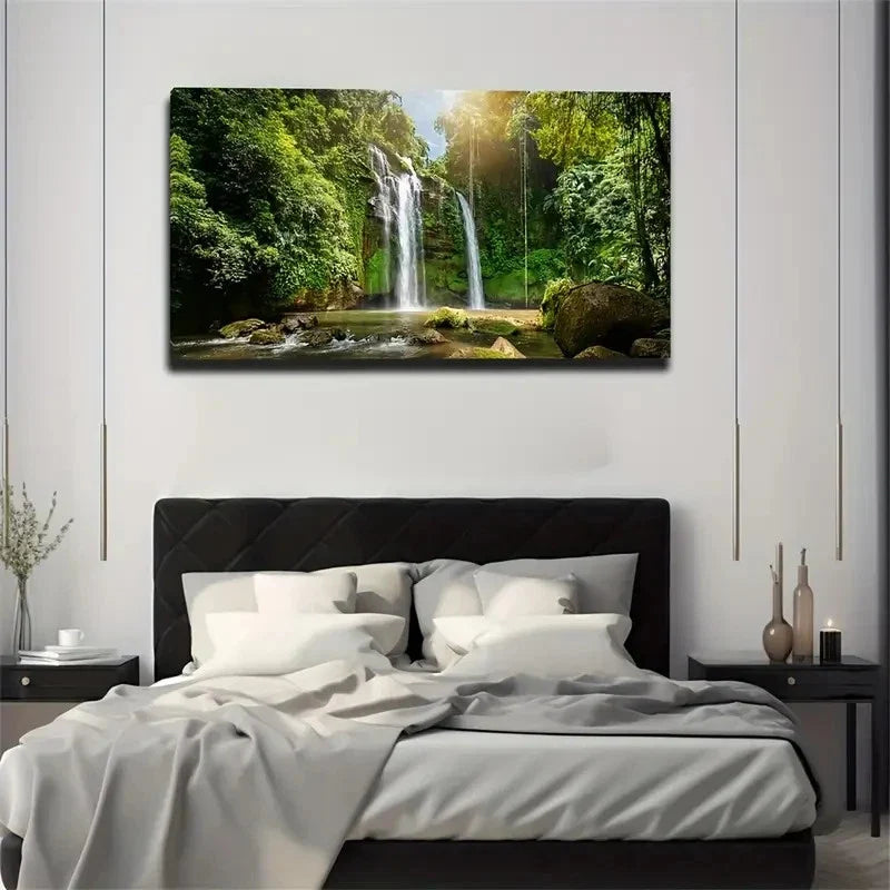 Waterfall Decorative Wall Art Canvas Office Home Room Framed 120x60cm