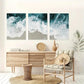 3pcs Aerial Ocean Waves Metal Print Ready to Hang Art