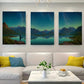 3pcs A Person Standing on a Rock Metal Print Ready to Hang Art