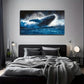 Large Whale Water Perfect Wall Art Canvas Office Home Room Framed 80x45cm