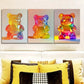 3pcs  Gummy Bear, Art Deco Art Painting Metal Print Ready to Hang Art
