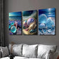 3pcs Starfish & Seashells Beach Scene Wall Art Set Canvas Framed 40x60cm - High Quality Print 100% Australian Made Wall Canvas Ready to Hang