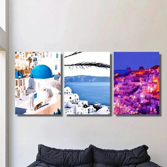 3pcs Cartoon anime art, minimalism Metal Print Ready to Hang Art