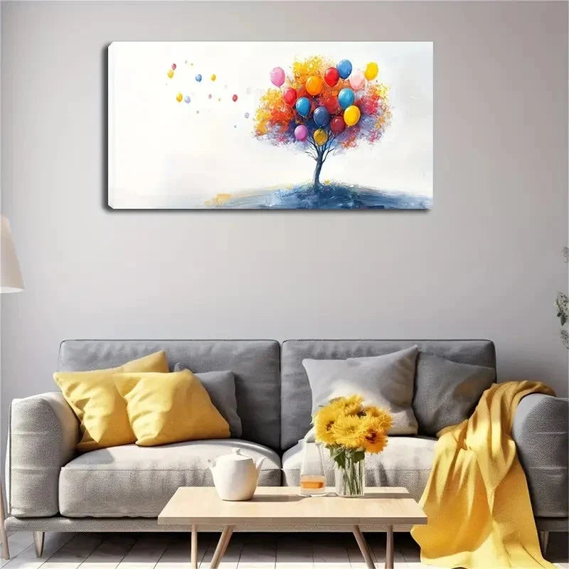 Vibrant Tree with Colorful Wall Art canvas office home room framed 120x60cm