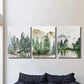 3pcs   Sage green forest mountain landscape  Metal Print Ready to Hang Art