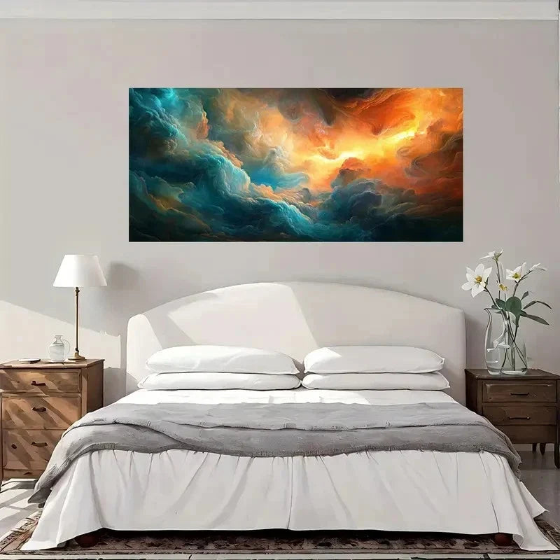 Whispering Winds Of The Sky Wall Art Canvas Office Home Room Framed 120x60cm