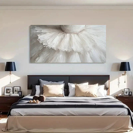 Elegant White Tutu Ballet Wall Art Canvas Office Home Room Framed 120x60cm