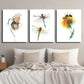 3pcs Butterfly Bee Animal Nature Plant Flower Metal Print Ready to Hang Art