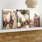 3pcs Rustic Cowboy Farmhouse Horse and Cactus Wall Art Set Canvas Framed 40x60cm - High Quality Print 100% Australian Made Wall Canvas Ready to Hang