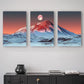 3pcs Natural Abstract Moon Mountain Metal Print Ready to Hang Art