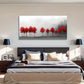 Mystical Foggy Forest Red Tree Wall Art Canvas Office Home Room Framed 120x60cm