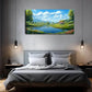 Serene Lake With Lilies Mount Wall Art Canvas Office Home Room Framed 80x45cm