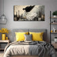 White Long Dress Black Wings Wall Art Canvas Office Home Room Framed 120x60cm