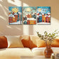 3pcs Vibrant Winter Wonderland with Snow-Covered Metal Print Ready to Hang Art