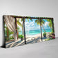 3pcs Beautiful Seaside Vacation with  Greenery Wall Art Set Canvas Framed 40x60cm - High Quality Print 100% Australian Made Wall Canvas Ready to Hang