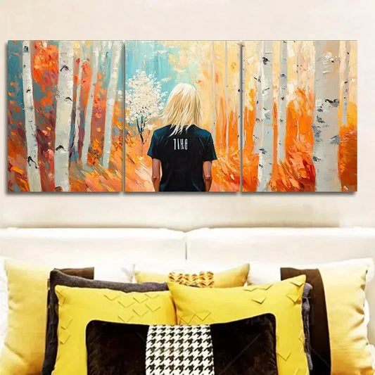 3pcs Spring forest Trees Wall Art Set Canvas Framed 40x60cm - High Quality Print 100% Australian Made Wall Canvas Ready to Hang