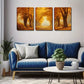 3pcs  Deep Yellow Woods, Romantic Roads Wall Art Set Canvas Framed 40x60cm - High Quality Print 100% Australian Made Wall Canvas Ready to Hang