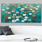 3pcs Rain Drops Blue & White Gold Metal Print Ready to Hang Art