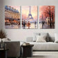 3pcs Paris Eiffel Tower Romantic Paris Street Metal Print Ready to Hang Art
