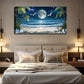 White Flowers Scattered Beach Wall Art Canvas Office Home Room Framed 120x60cm