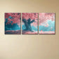 3pcs Contemporary Cherry Blossom Tree Metal Print Ready to Hang Art