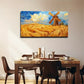 Windmills And Wheat Fields Wall Art Canvas Office Home Room Framed 120x60cm