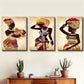 3pcs Vibrant Color African Women's painting  Wall Art Set Canvas Framed 40x60cm - High Quality Print 100% Australian Made Wall Canvas Ready to Hang